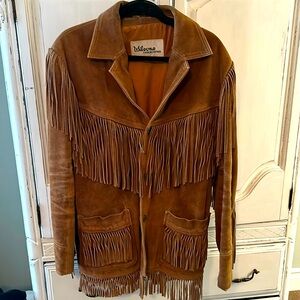 Brown leather/suede fringe jacket.